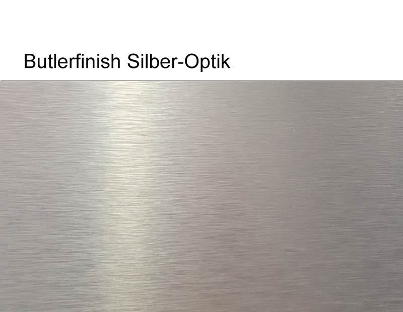 Abbildung Duschrückwand Butlerfinish Silber-Optik